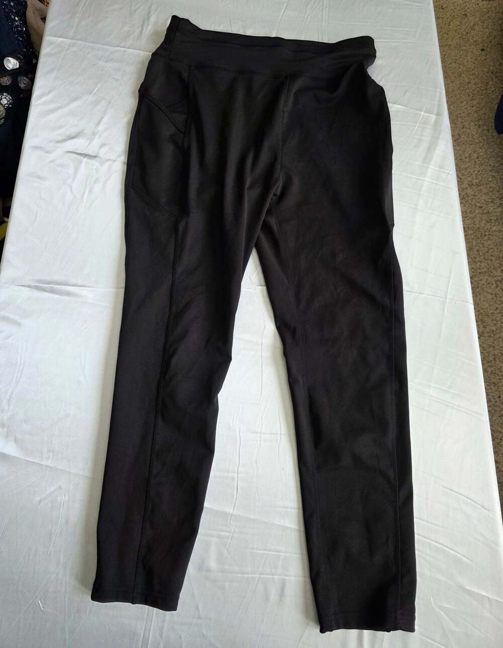 POP Fit Black Athletic Cropped Leggings Side Pockets 2XL
